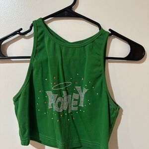 Women's Green Crop-top